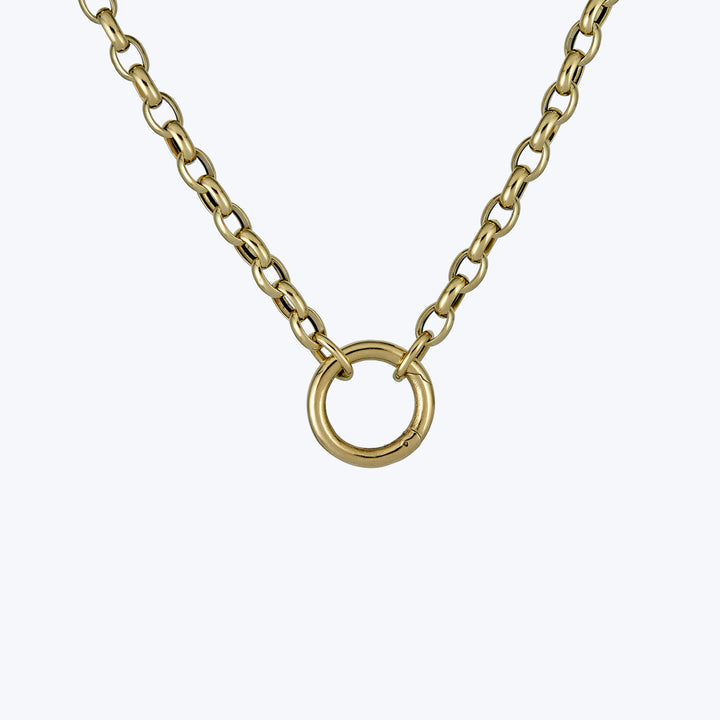 14K YG Oval Rolo Link Necklace 18"