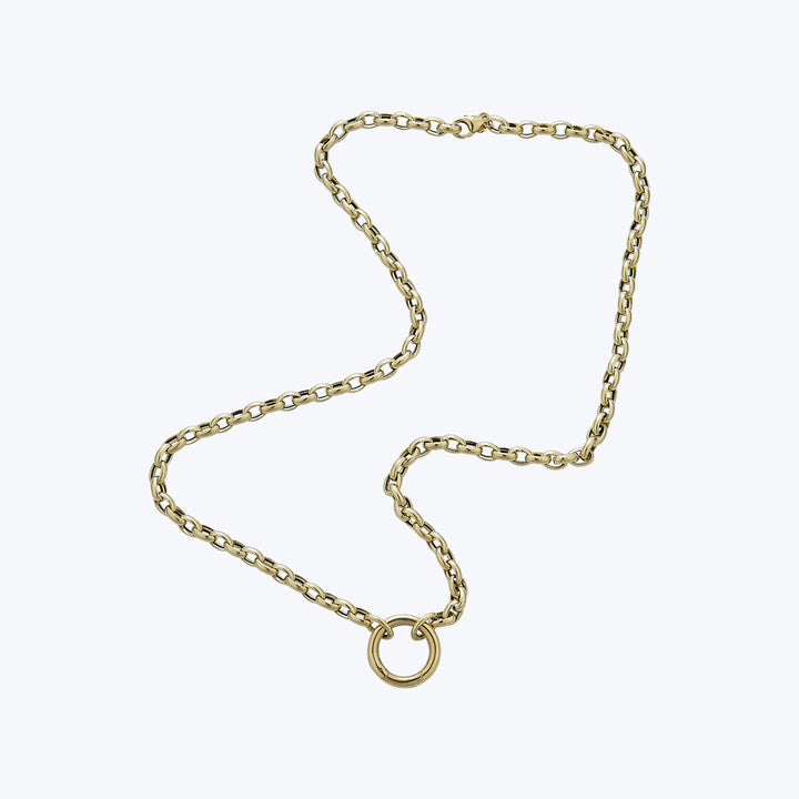 14K YG Oval Rolo Link Necklace 18"