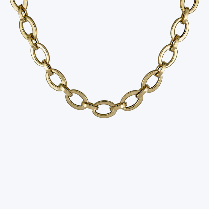 14K YG Oval Link 1+1 Necklace 16"