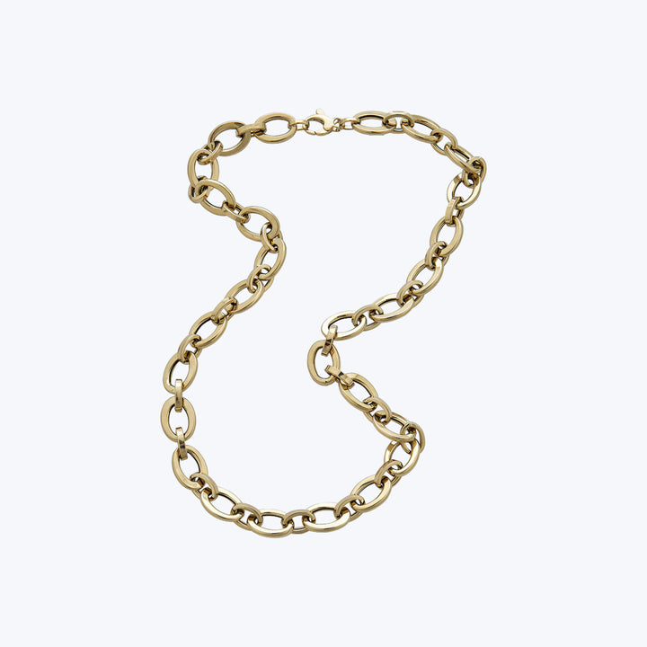 14K YG Oval Link 1+1 Necklace 16"