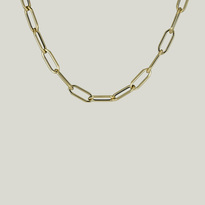 14K YG Paperclip Link Necklace 18"