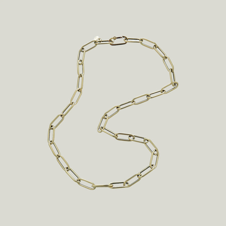14K YG Paperclip Link Necklace 18"