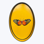 Yellow Butterfly Flora Hand Painted Iron Tray