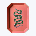 Pink Snake Handpainted Iron Tray
