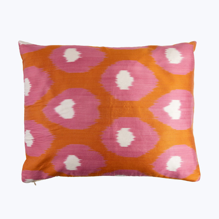 Feather Eye Silk Ikat Pillow