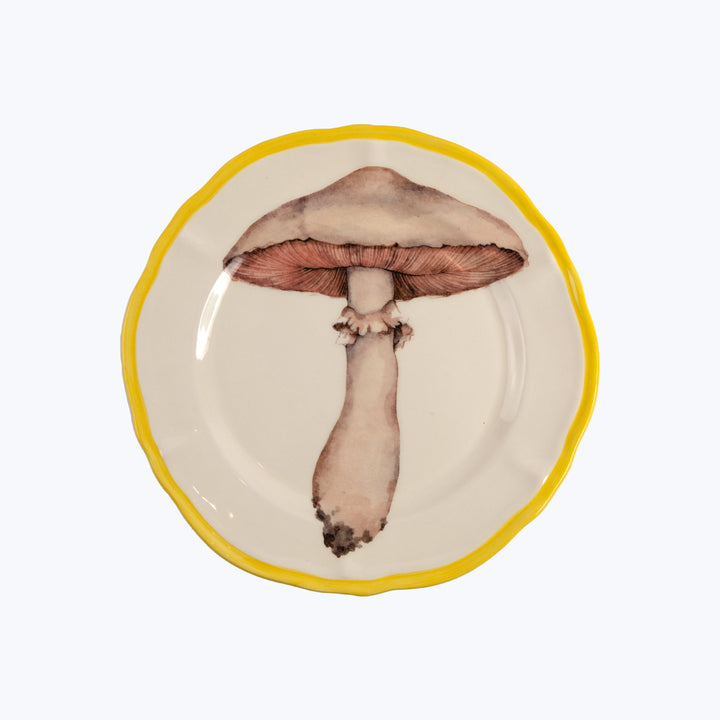 Mushrooms Porcelain Plate, Natural