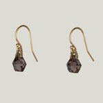 Woven Smokey Topaz Hexagon Drops Earrings