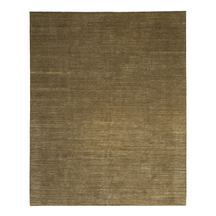 Green Textured Silk Wool Blend Rug - 8' x 10'