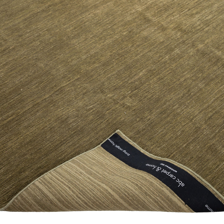 Green Textured Silk Wool Blend Rug - 8' x 10'