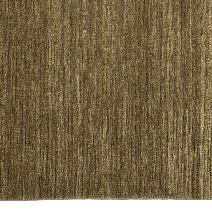 Green Textured Silk Wool Blend Rug - 8' x 10'