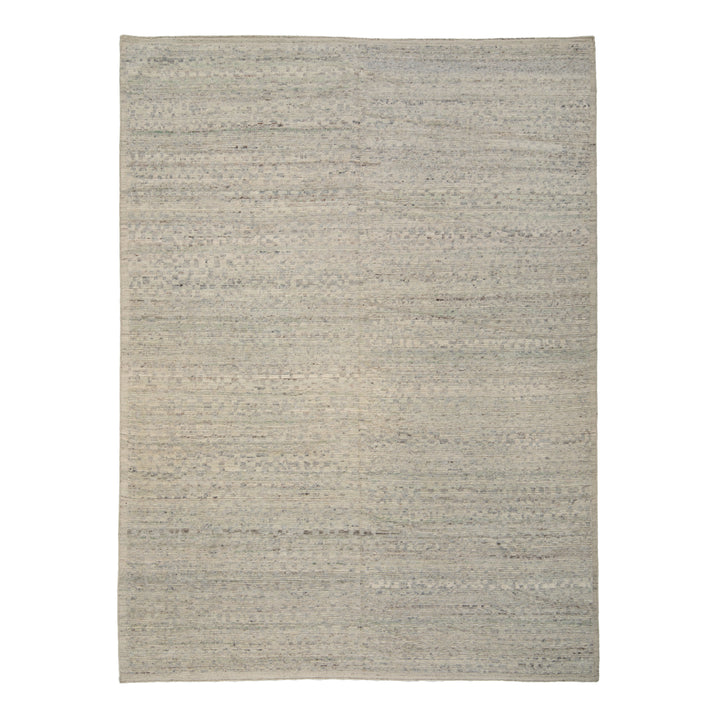 Grey Textured Wool Rug 9x12