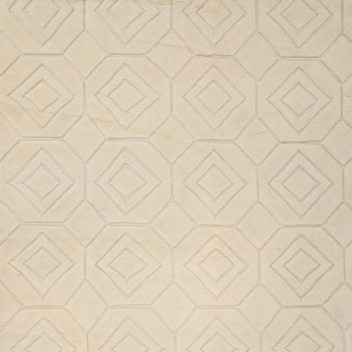 White Moroccan Wool Rug 10x14