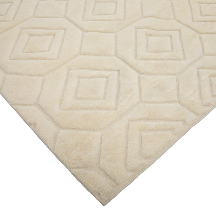 White Moroccan Wool Rug 10x14
