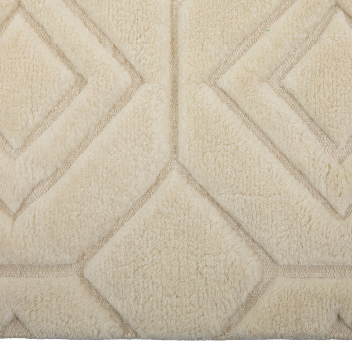 White Moroccan Wool Rug 10x14