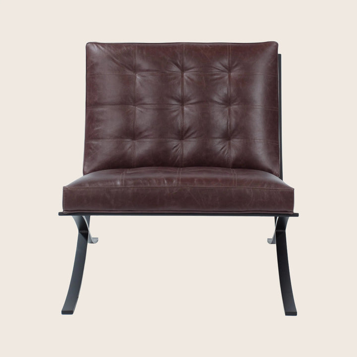 Leather Cross Frame Chair