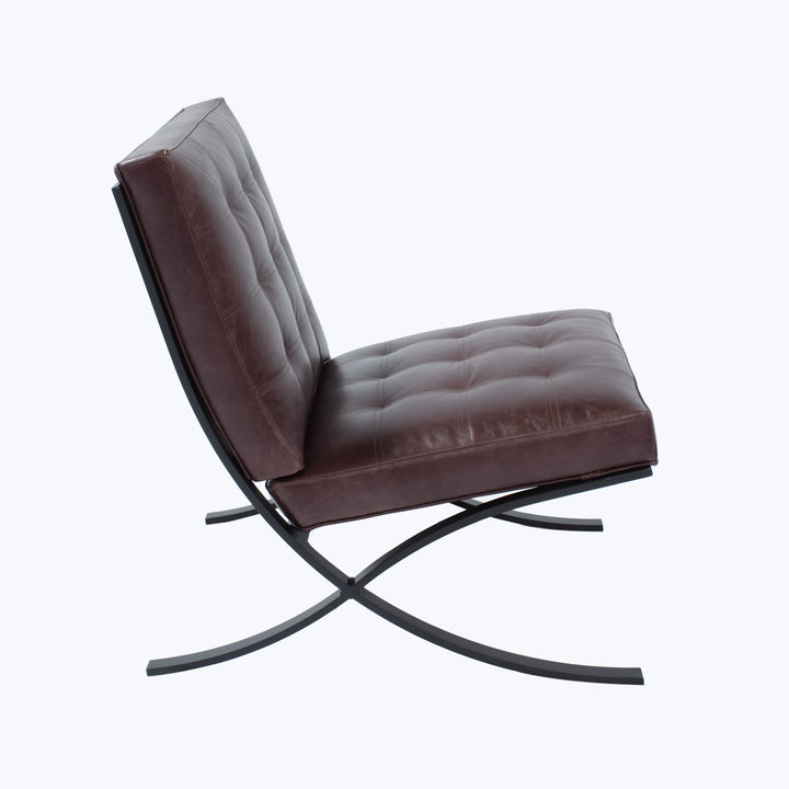 Leather Cross Frame Chair