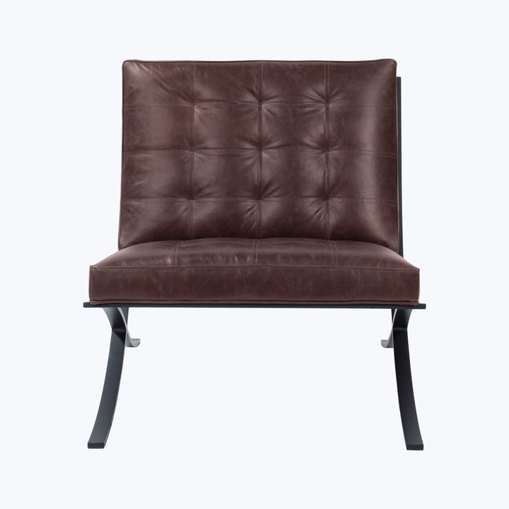 Leather Cross Frame Chair