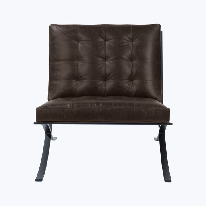 Leather Cross Frame Chair Libby, Leather / Espresso