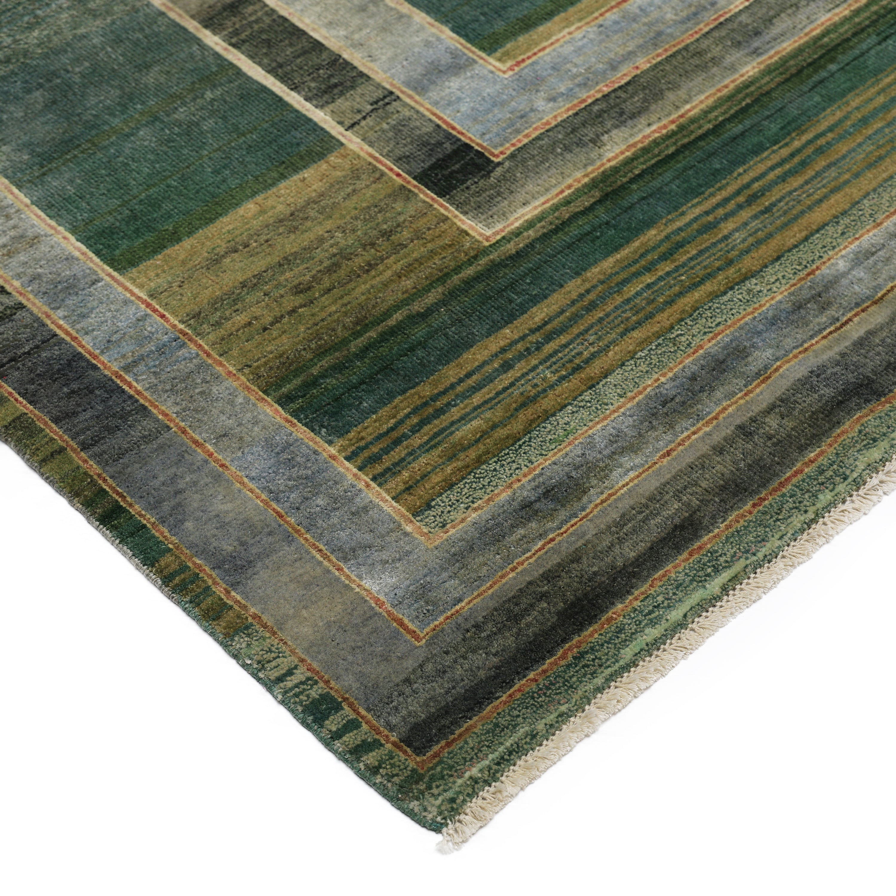 Green Alchemy Transitional Silk Wool Blend Rug - 9' x 11'1"