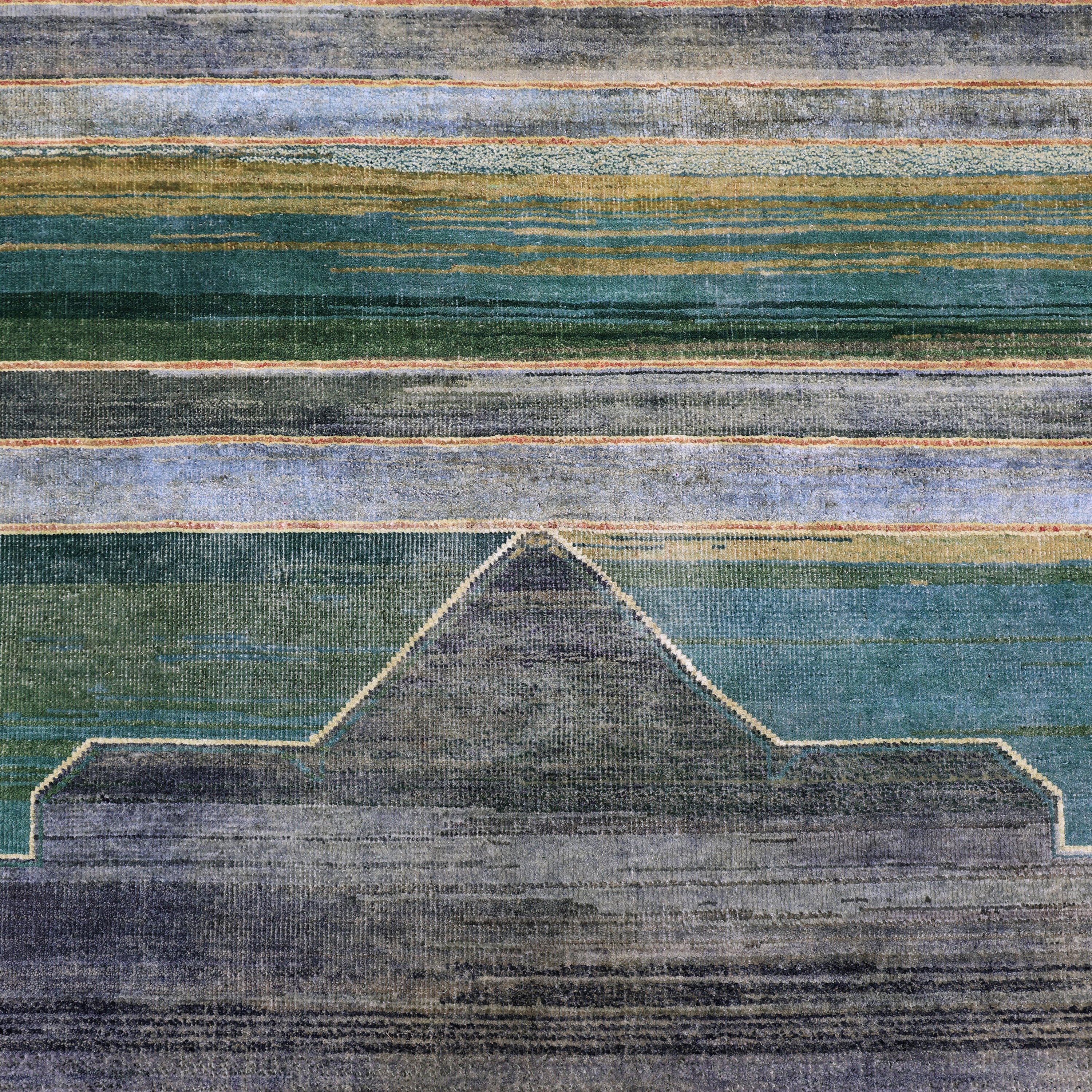 Green Alchemy Transitional Silk Wool Blend Rug - 9' x 11'1"