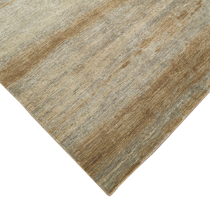 Contemporary Wool Silk Blend Rug - 6' x 9'