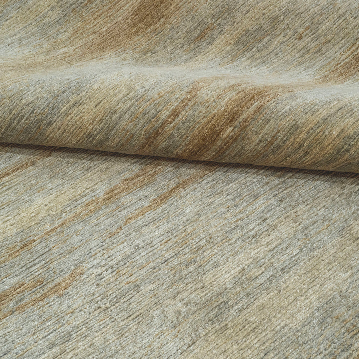 Contemporary Wool Silk Blend Rug - 6' x 9'