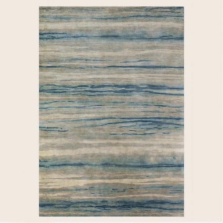 Contemporary Wool Silk Blend Rug - 6' x 9'