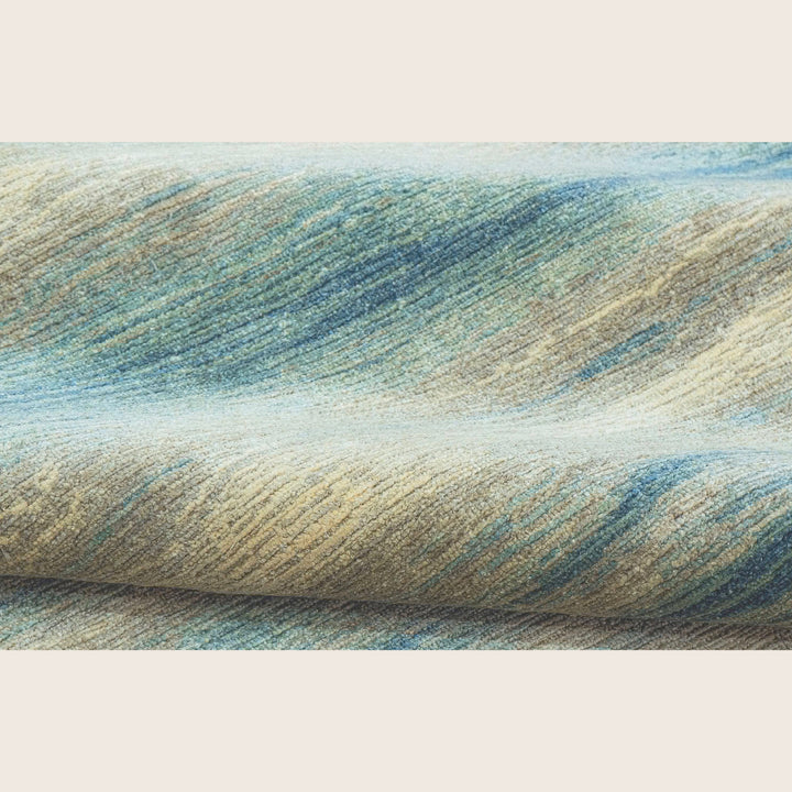 Contemporary Wool Silk Blend Rug - 6' x 9'