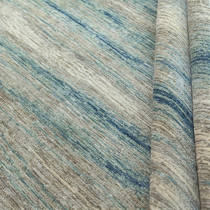 Contemporary Wool Silk Blend Rug - 6' x 9'