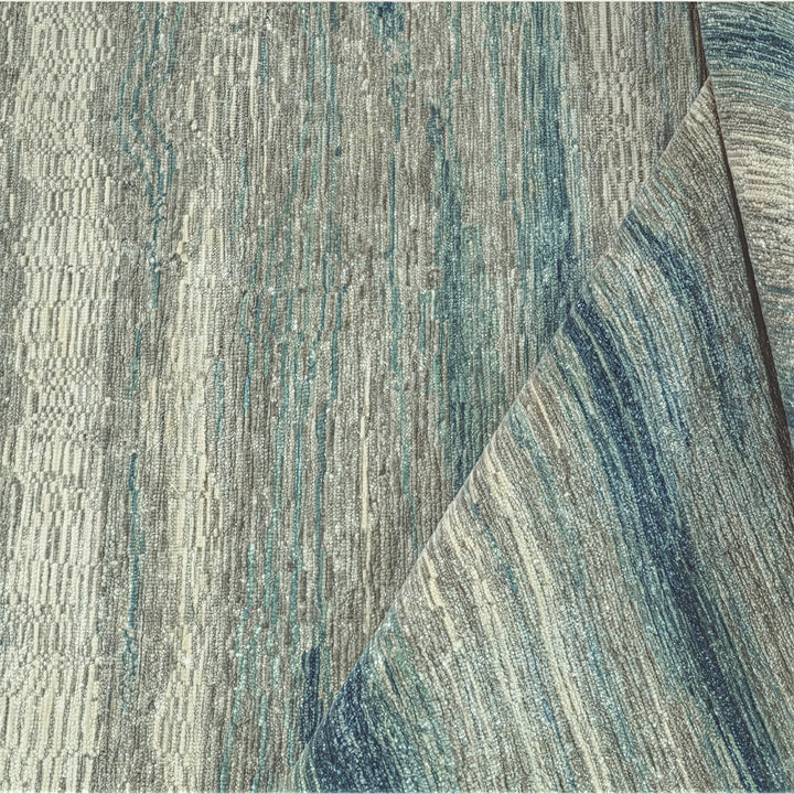 Contemporary Wool Silk Blend Rug - 6' x 9'