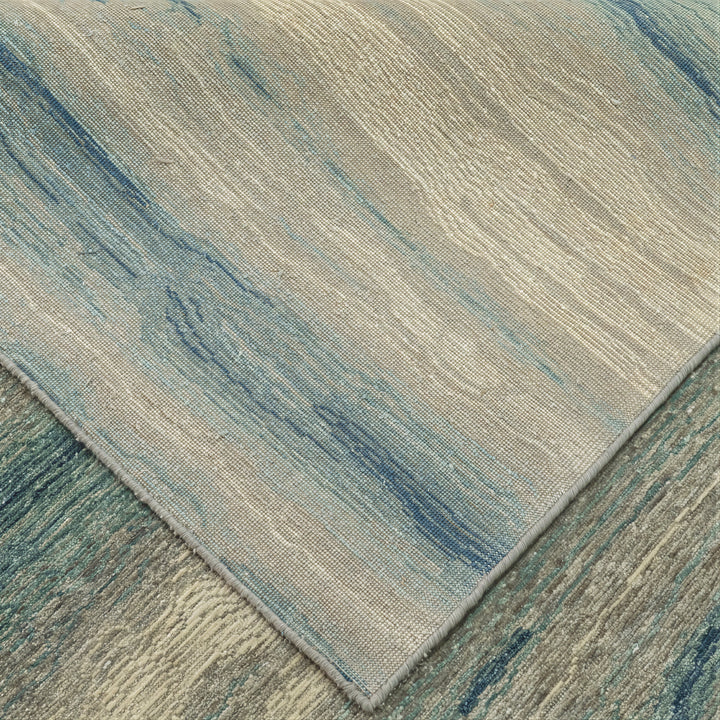 Contemporary Wool Silk Blend Rug - 6' x 9'
