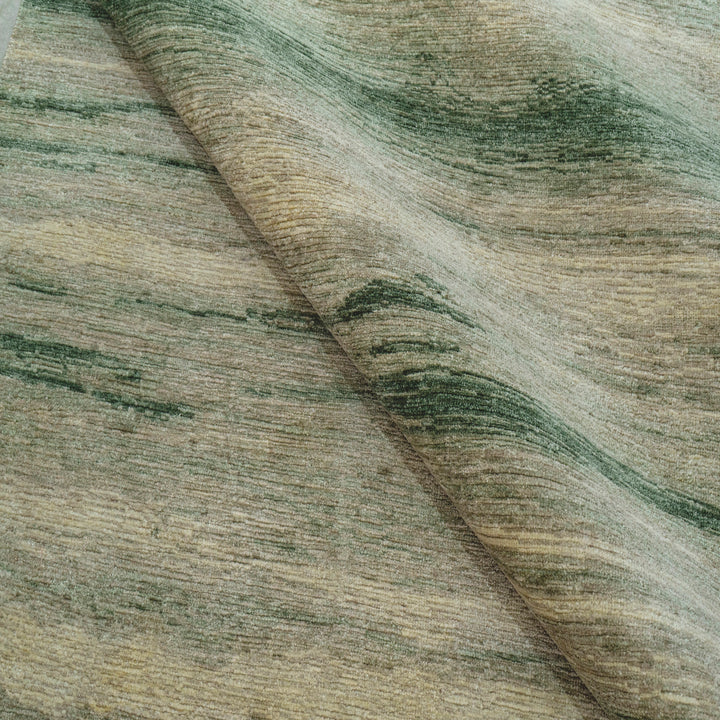 Contemporary Wool Silk Blend Rug - 6' x 9'