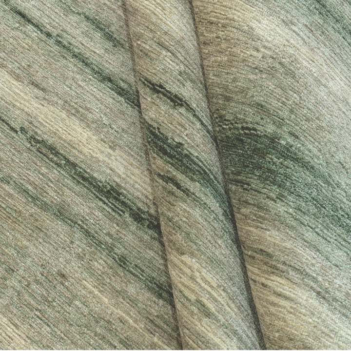 Contemporary Wool Silk Blend Rug - 6' x 9'