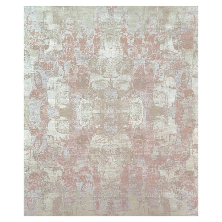 Pink Contemporary Wool Silk Blend Rug - 8' x 10'