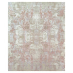 Pink Contemporary Wool Silk Blend Rug - 8' x 10'