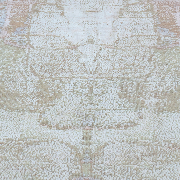 Pink Contemporary Wool Silk Blend Rug - 8' x 10'