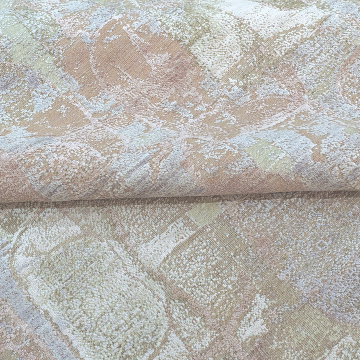 Pink Contemporary Wool Silk Blend Rug - 8' x 10'