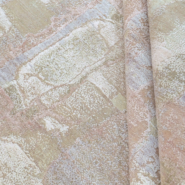 Pink Contemporary Wool Silk Blend Rug - 8' x 10'