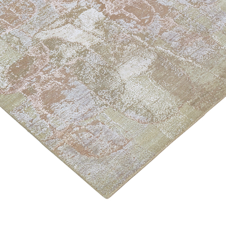 Pink Contemporary Wool Silk Blend Rug - 8' x 10'