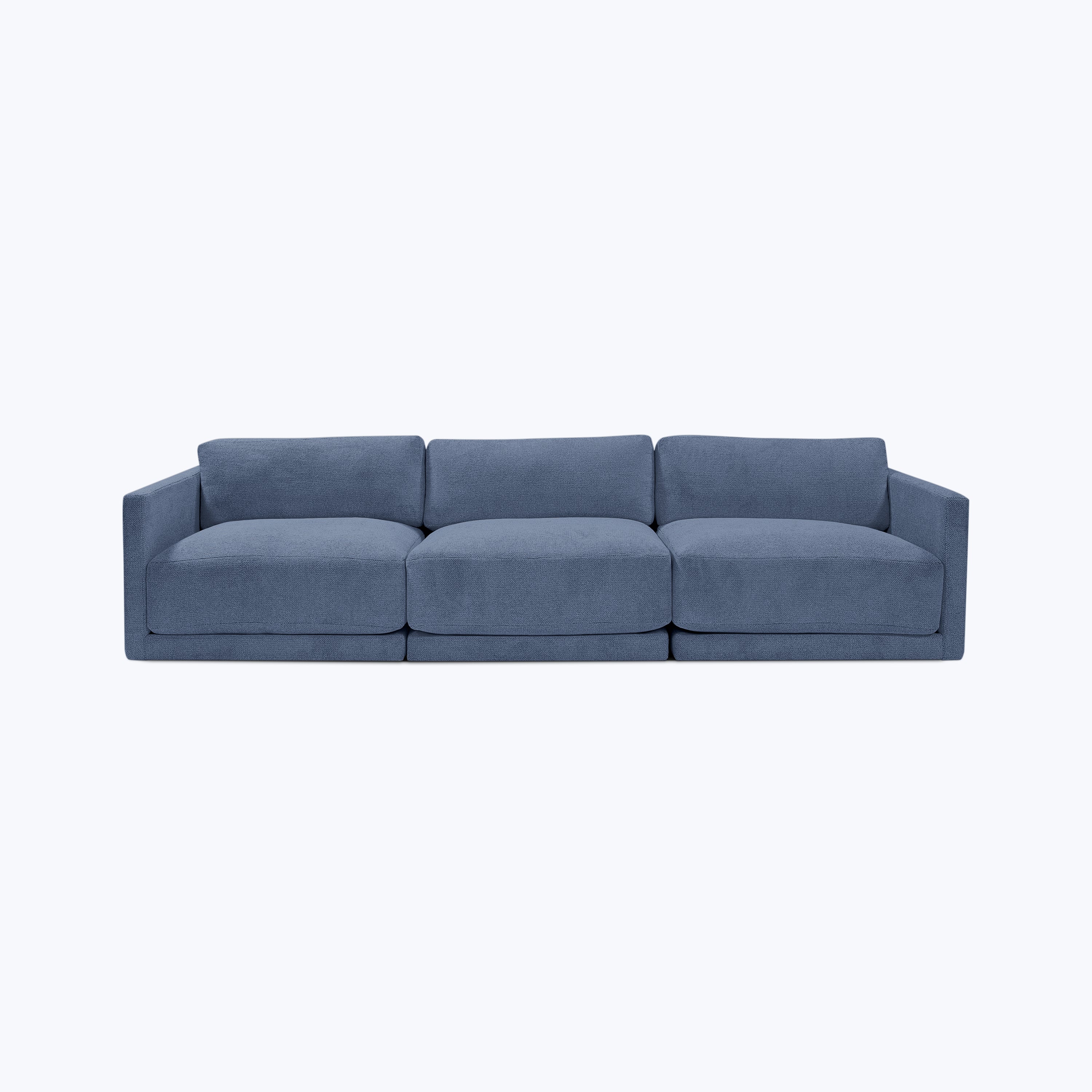 Bond Street 3-Piece Sofa Snoopy, Plush Woven / Denim