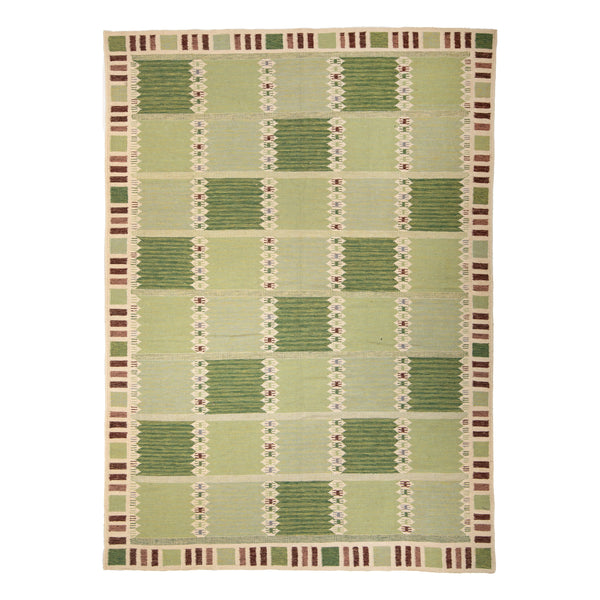 Swedish Inspired Kilim Wool Rug - 9' x 12'