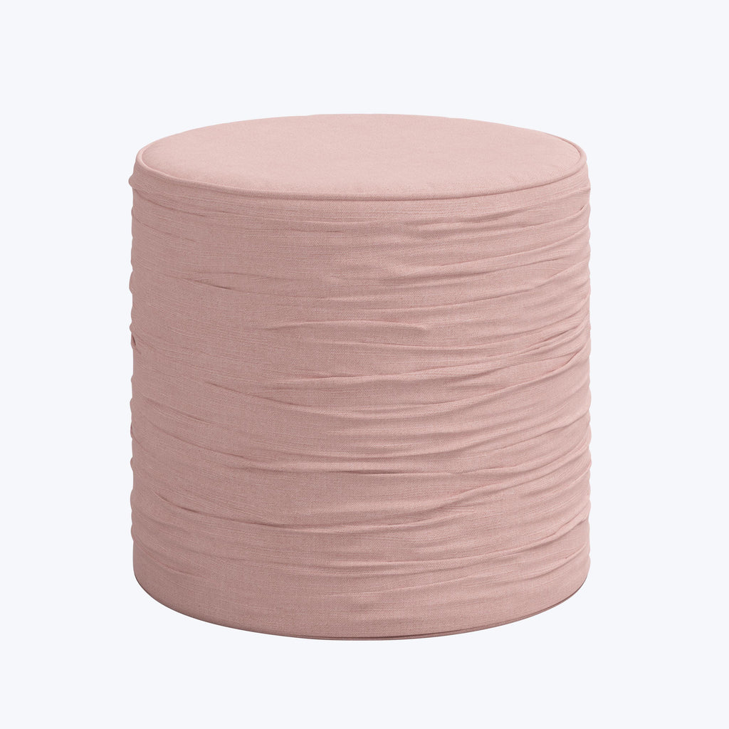 Cindy Ruched Ottoman Linen Blush