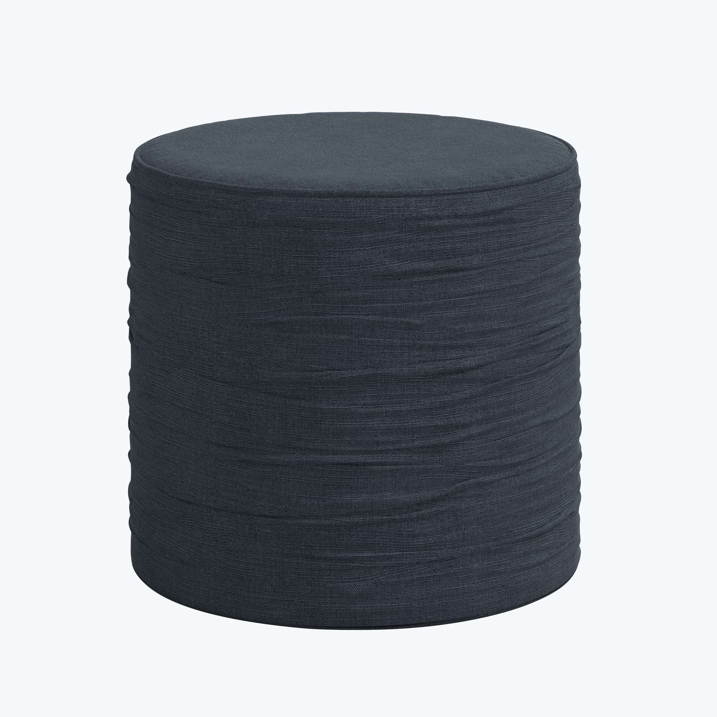 Cindy Ruched Ottoman Linen Navy