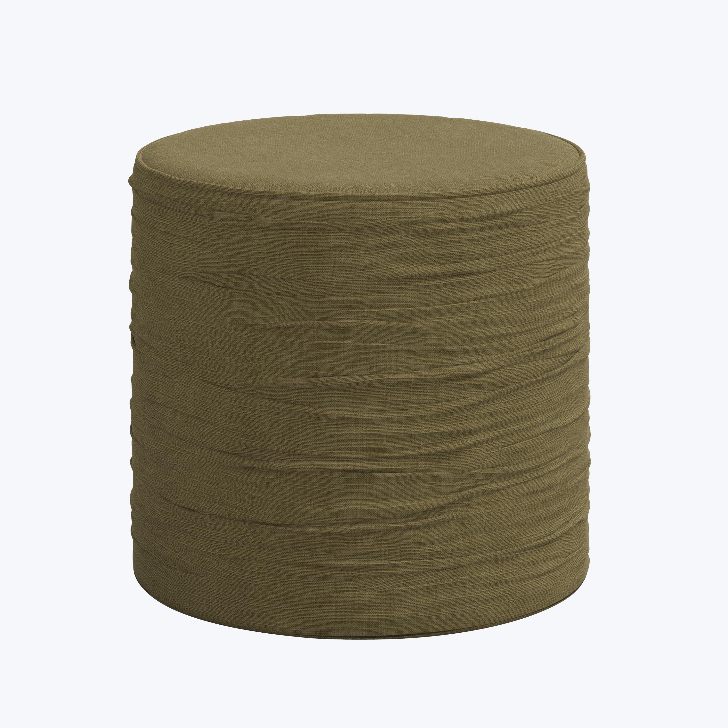 Cindy Ruched Ottoman Linen Olive