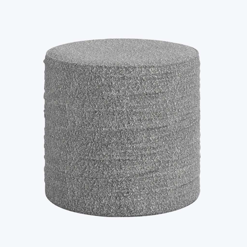 Cindy Ruched Ottoman Boucle Grey