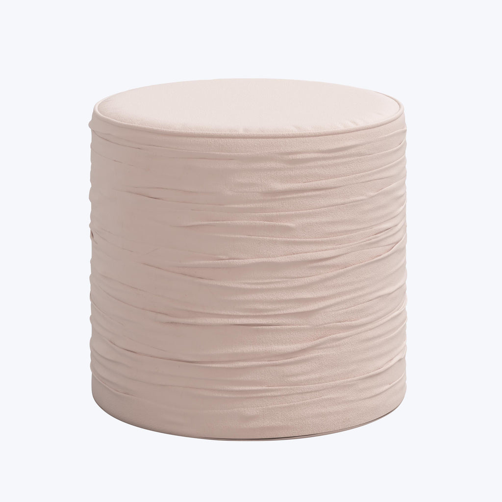 Cindy Ruched Ottoman Velvet Blush