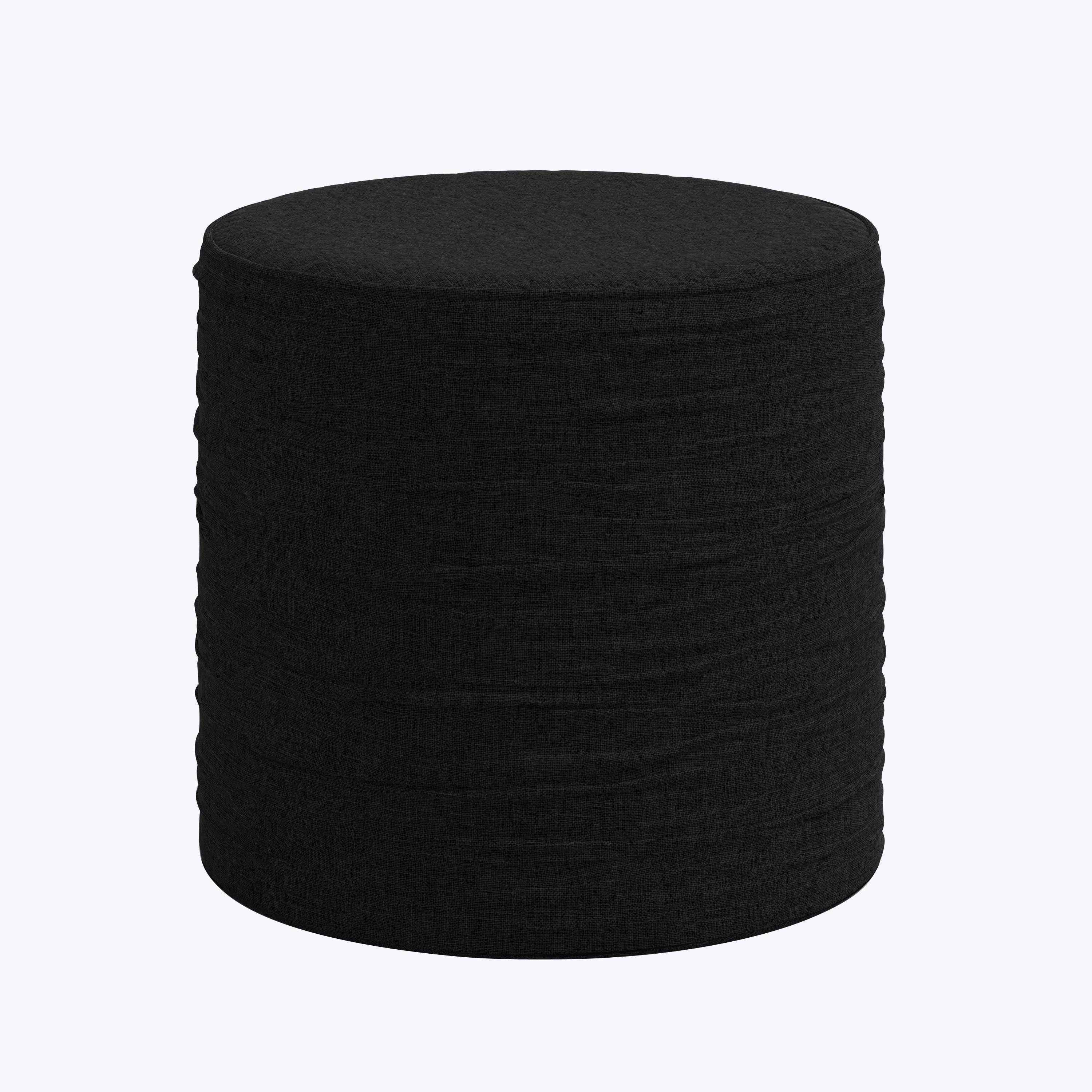 Cindy Ruched Ottoman Zuma Linen Black