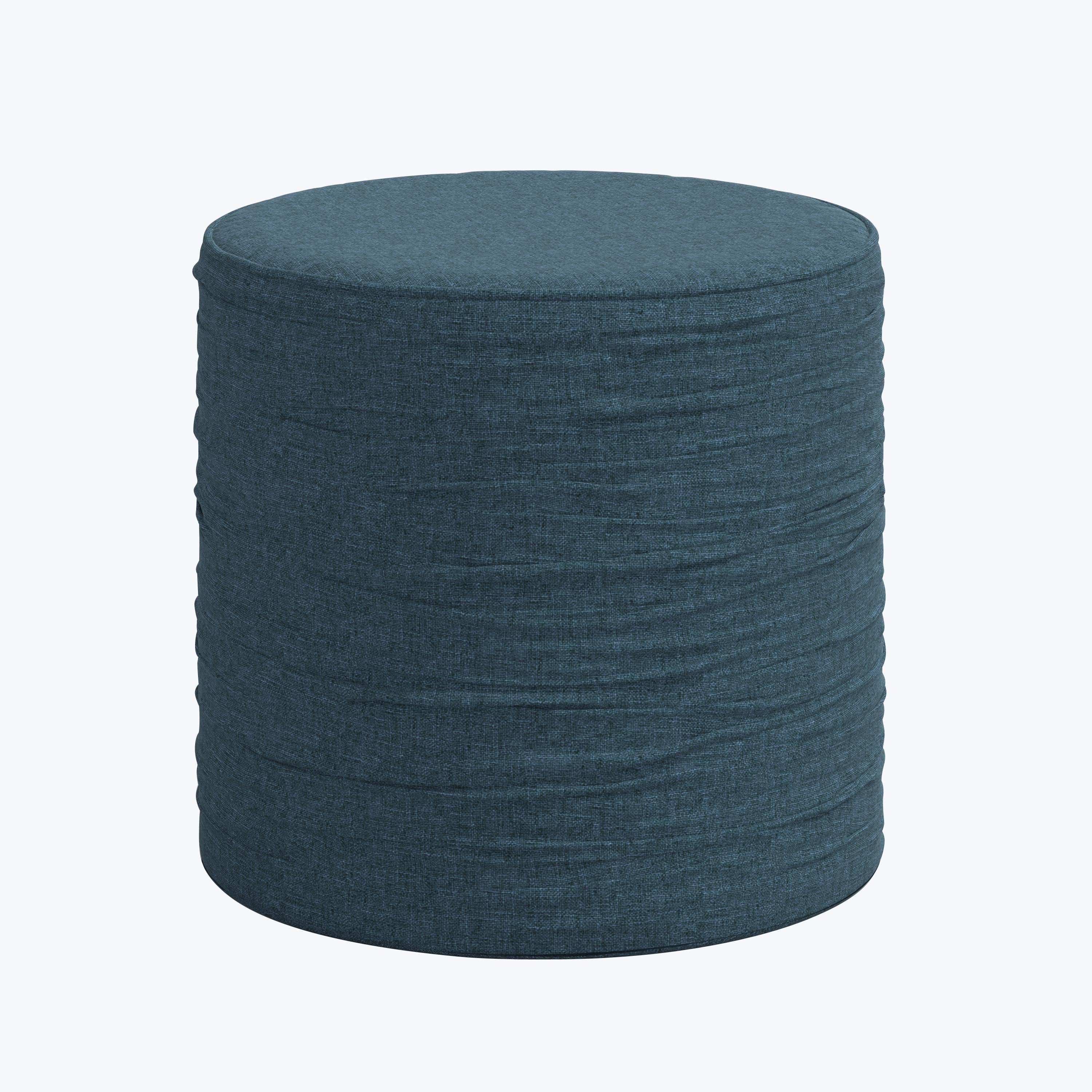 Cindy Ruched Ottoman Zuma Linen Navy