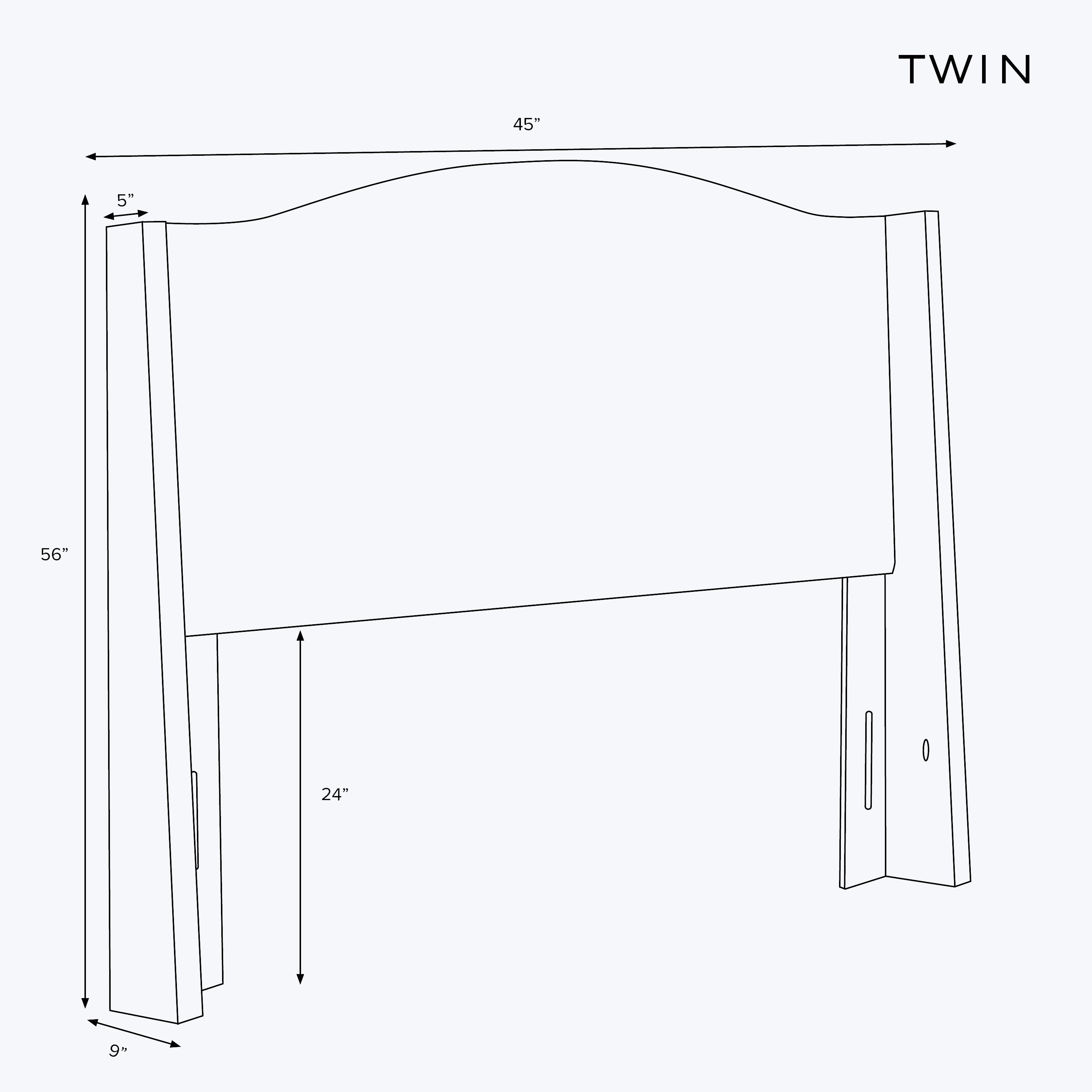 Ellis Headboard Twin / Woolen Pecan