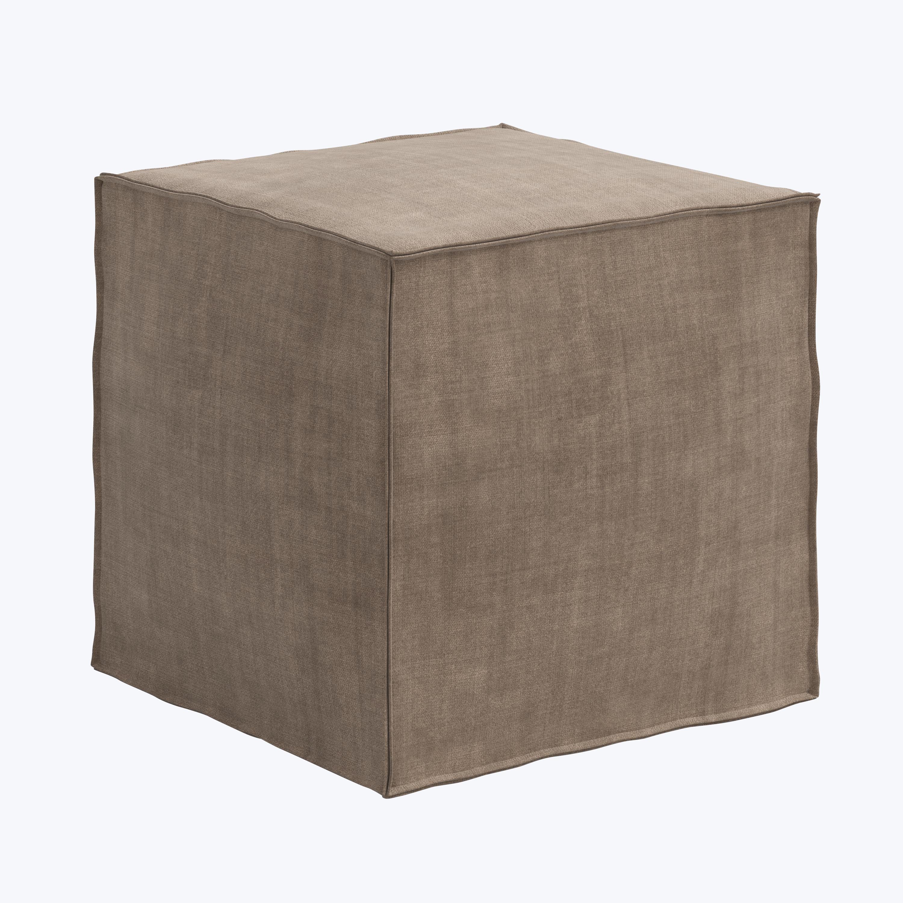 Langston Ottoman Antique Velvet Dune